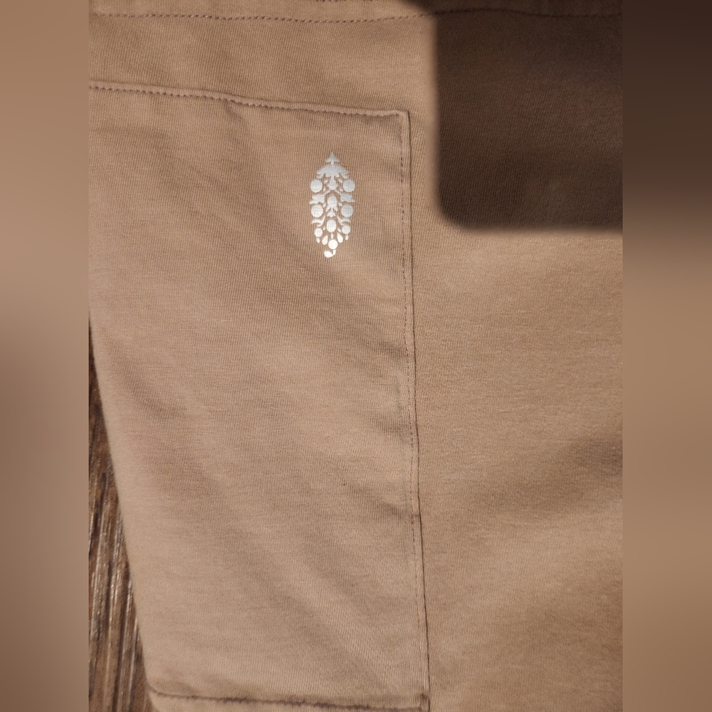 Free People Women's V-Neck Short Sleeve Romper in Light Beige - Picture 2 of 5